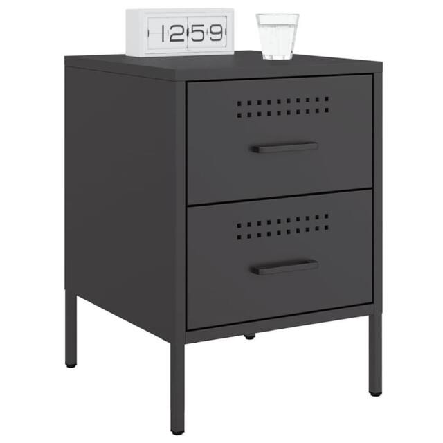 Berkfield Home Durable Bedside Cabinets 2 pcs Black 36x39x50.5 cm Steel - image 1