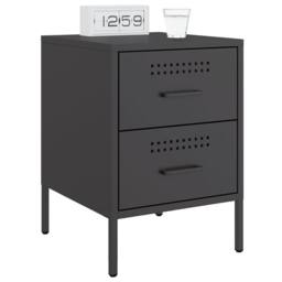 Berkfield Home Durable Bedside Cabinets 2 pcs Black 36x39x50.5 cm Steel - thumbnail 1