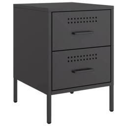 Berkfield Home Durable Bedside Cabinets 2 pcs Black 36x39x50.5 cm Steel - thumbnail 5