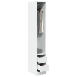 Berkfield Home Wardrobe White 30x50x200 cm Engineered Wood - Size: 30 x 50 x 200 cm - thumbnail 1