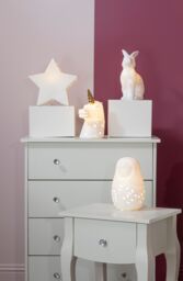 Orsina White Ceramic Rabbit Night Light, Decorative Animal Lamp For Kids' Nursery, Soft Ambient Bedside Glow Lamp - thumbnail 2