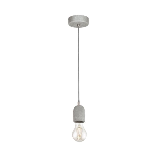 Loops Pendant Ceiling Light Steel Rose Grey Concrete Shade Elegant Bulb E27 1x60W in Metallics - image 1