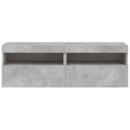 Berkfield Home TV Wall Cabinets with LED Lights 2 pcs Concrete Grey 60x30x40 cm - Size: 60 x 30 x 40 cm - thumbnail 9