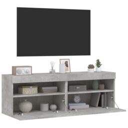 Berkfield Home TV Wall Cabinets with LED Lights 2 pcs Concrete Grey 60x30x40 cm - Size: 60 x 30 x 40 cm - thumbnail 7