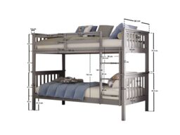 Flair Koop Detachable Bunk Bed in Grey - Size: Single - thumbnail 4