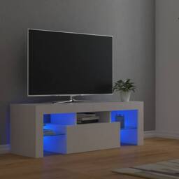 Berkfield Home TV Cabinet with LED Lights White 120x35x40 cm - Size: 120 x 35 x 40 cm - thumbnail 2