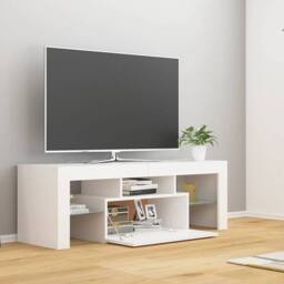 Berkfield Home TV Cabinet with LED Lights White 120x35x40 cm - Size: 120 x 35 x 40 cm - thumbnail 3