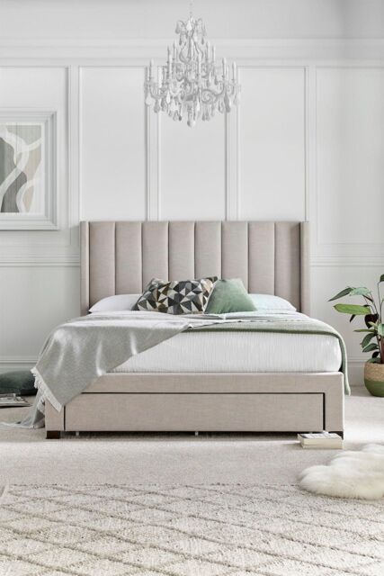 Time4sleep Savannah Natural Oat Upholstered - Bed Frame Only - Size: King - image 1