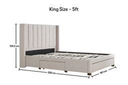 Time4sleep Savannah Natural Oat Upholstered - Bed Frame Only - Size: King - thumbnail 6