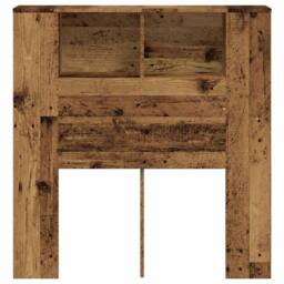 Berkfield Home Headboard Cabinet Old Wood 100x19x104.5 cm Engineered Wood in Brown - thumbnail 4
