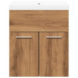 Berkfield Home Durable 2 Piece Bathroom Furniture Set Artisan Oak Engineered Wood in Brown - thumbnail 4