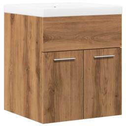 Berkfield Home Durable 2 Piece Bathroom Furniture Set Artisan Oak Engineered Wood in Brown - thumbnail 3