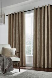 Helena Springfield 'Roma' Woven Lined Curtains in Light Tan - Size: 167 cm width x 228 cm drop