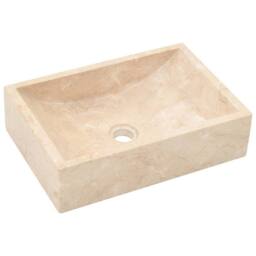 Berkfield Home Sink 45x30x12 cm Marble High Gloss Cream - Size: 45 x 30 x 12 cm - thumbnail 4