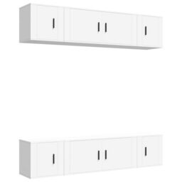 Berkfield Home 6 Piece TV Cabinet Set White Engineered Wood - thumbnail 2