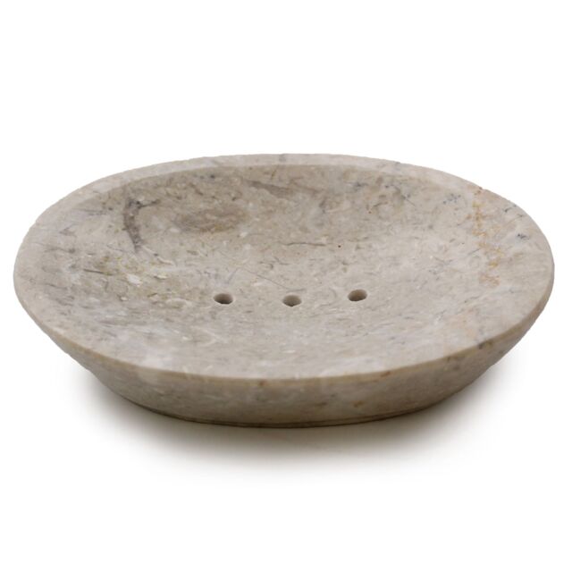 KDMD Classic Oval Cream Marble Soap Dish - image 1