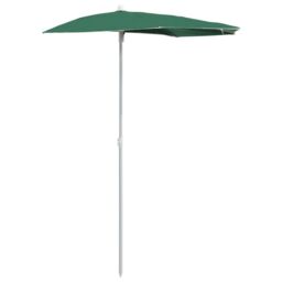 Berkfield Home Garden Half Parasol with Pole 180x90 cm Green - thumbnail 2