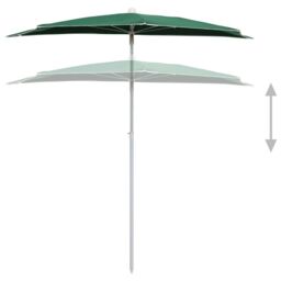 Berkfield Home Garden Half Parasol with Pole 180x90 cm Green - thumbnail 4