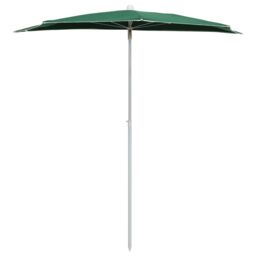 Berkfield Home Garden Half Parasol with Pole 180x90 cm Green - thumbnail 3
