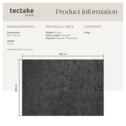 tectake Rug Zonelle 200 X 290 Cm - Anthracite in Dark Grey - Size: 200 cm x 290 cm - thumbnail 6