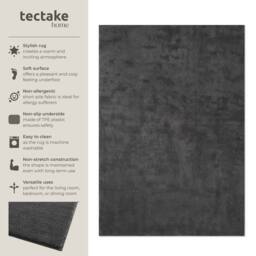 tectake Rug Zonelle 200 X 290 Cm - Anthracite in Dark Grey - Size: 200 cm x 290 cm - thumbnail 2
