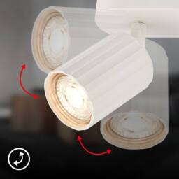 BRILONER 2 Way Ceiling Light Spotlight GU10 Flush Adjustable Metal White - thumbnail 5