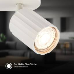 BRILONER 2 Way Ceiling Light Spotlight GU10 Flush Adjustable Metal White - thumbnail 4