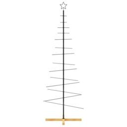 Berkfield Home Metal Christmas Tree with Wooden Base Black 180 cm
