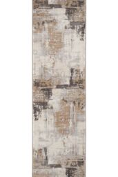 Kukoon Silver Grey Modern Contemporary Abstract Long Hallway Runner Rug 60cm x 240cm in Beige - Size: 60 cm x 240 cm - thumbnail 3