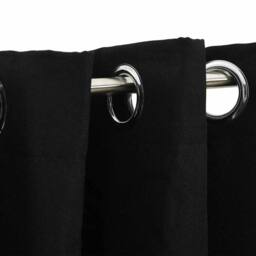 Berkfield Home Linen-Look Blackout Curtains with Grommets 2pcs Black 140x225cm - Size: 140x225 cm