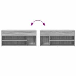 Berkfield Home Shoe Bench Grey Sonoma 102x30.5x45 cm Engineered Wood - thumbnail 8