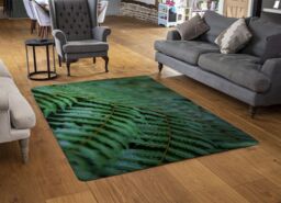 Benjamin Tate Design Grren Leaves Pattern & Texture At Indonesia Designer Rug in Natural - Size: Large - thumbnail 2