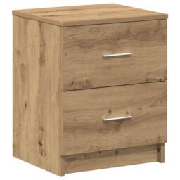 Berkfield Home Durable Bedside Cabinets 2 pcs with 2 Drawers Artisan Oak 40x36x50 cm in Brown - Size: 40 x 36 x 50 cm - thumbnail 6