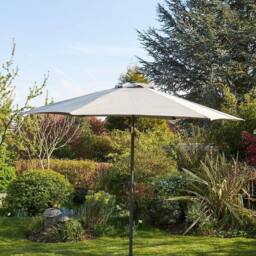 Home Source Gozo Aluminium 2.7m Crank & Tilt Parasol in Grey - thumbnail 1