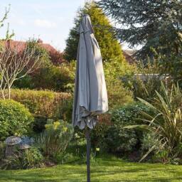 Home Source Gozo Aluminium 2.7m Crank & Tilt Parasol in Grey - thumbnail 3