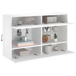Berkfield Home TV Wall Cabinet with LED Lights White 98.5x30x60.5 cm - thumbnail 6