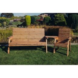 Churnet Valley Garden Furniture Ltd Valley 1XC 1X3B Angled Tray Set - Fully Assembled - Set of Cushion Inc in Brown - thumbnail 2