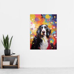 "Artery8 Wall Art Print English Springer Spaniel Dog Lover Gift Pet Portrait Colourful Vibrant Artwork Painting Poster - Size: W18"" x H24""" - thumbnail 4