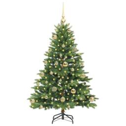 Berkfield Home Artificial Christmas Tree with 150 LEDs Green 120 cm PE & PVC - thumbnail 3