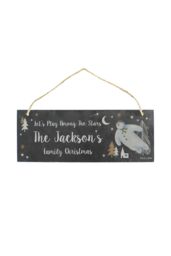 Personalised Memento Company Personalised The Snowman® Magical Adventure Hanging Slate Plaque in Black