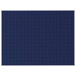 Berkfield Home Weighted Blanket Blue 150x200 cm 11 kg Fabric in Navy - thumbnail 3