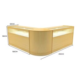 Monstershop Iris LED Shop Counter Set CM60 & 2 x B1500 - Maple in Beige - thumbnail 3