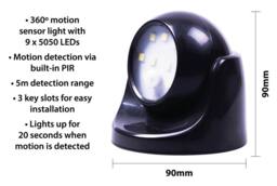 St Helens MOTION SENSOR LED LIGHT, BLACK - thumbnail 2