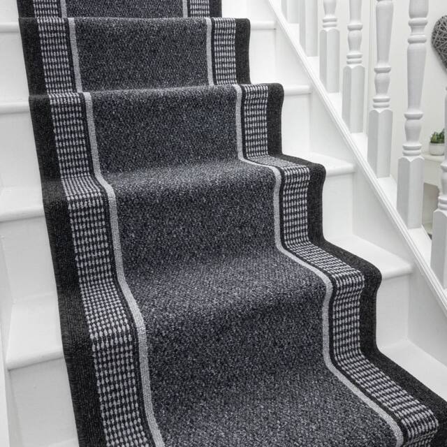 runrug Stair Runner Carpet - Durable, Non-Slip, 5.4mm - 'Promenade' in Grey - Size: 80 cm x 450 cm - image 1