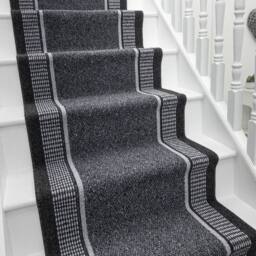 runrug Stair Runner Carpet - Durable, Non-Slip, 5.4mm - 'Promenade' in Grey - Size: 80 cm x 450 cm - thumbnail 1