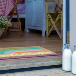 Artsy Mats Elizabeth Olwen Welcome Rainbow Coir Doormat (60x40cm) in Tan - Size: 40 x 60 cm - thumbnail 4