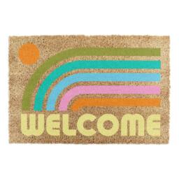 Artsy Mats Elizabeth Olwen Welcome Rainbow Coir Doormat (60x40cm) in Tan - Size: 40 x 60 cm - thumbnail 5