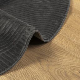 Berkfield Home Rug IZA Short Pile Scandinavian Look Anthracite √ò 100 cm in Black - Size: Medium - thumbnail 6