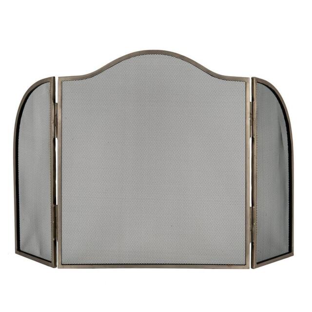 Lemon Pavilion Furniture and Decor Antiqued Fire Screen - Metal - L3 x W65 x H65 cm - Silver