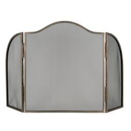 Lemon Pavilion Furniture and Decor Antiqued Fire Screen - Metal - L3 x W65 x H65 cm - Silver - thumbnail 1